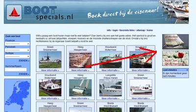 Banner voorbeeld Voorpagina www.bootspecials.nl